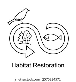 Vector Icon for Habitat Restoration and Biodiversity Conservation.