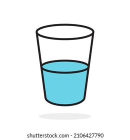 Icono vectorial de medio vaso lleno con líquido. Trazo editable. 
