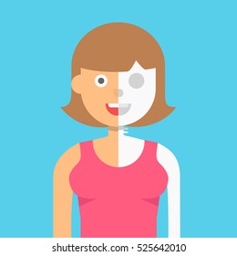 Vector icon half humanoid girl 