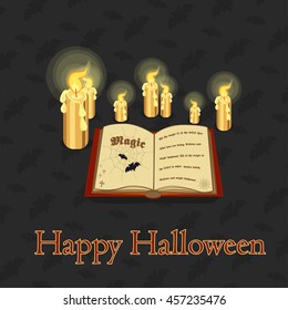 vector icon halloween book and candle