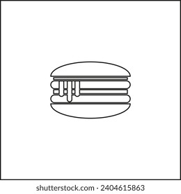 Vector icon hamburger,contour flat style black color