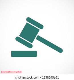 Vector icon hammer court 10 EPS