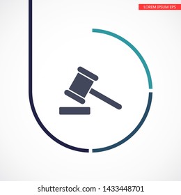 Vector icon hammer court 10 EPS . Lorem Ipsum Illustration design