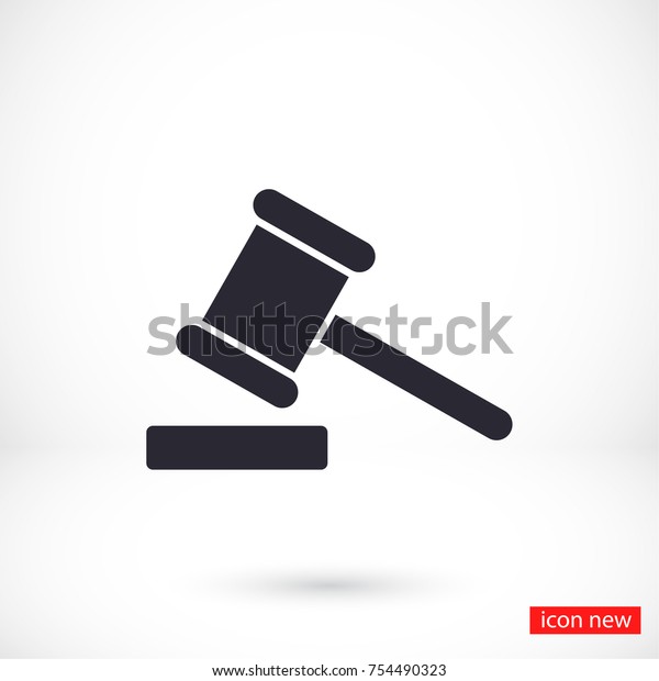 Vector Icon Hammer Court 10 Eps Stock Vector (Royalty Free) 754490323