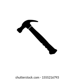 Vector icon of hammer and screwdriver. Repair tool symbol