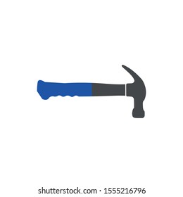 Vector icon of hammer and screwdriver. Repair tool symbol