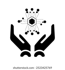 vector icon hand and circuit board vector icon for web vector illustration on white background