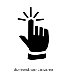 Vector icon of a hand click. Flat symbol of a hand click