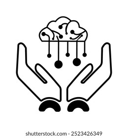 vector icon hand and cpu vector icon for web vector illustration on white background