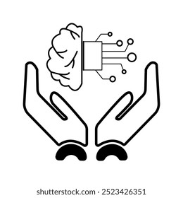 vector icon hand and cpu vector icon for web vector illustration on white background