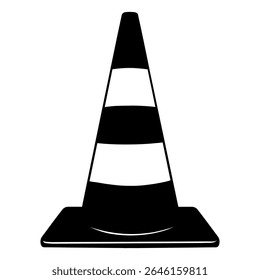 vector icon hand drawn illustration of a traffic cone
