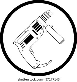vector icon of hand electric drill