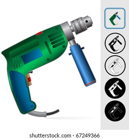 vector icon of hand electric drill