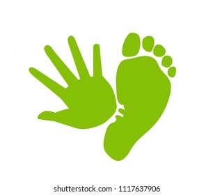 Vector icon of the hand and foot (footprint).