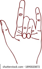 Vector icon of the hand gesture "goat"