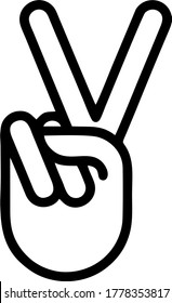 Vector icon hand gesture meaning peace or victory or everything is cool