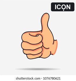 Vector icon. Hand gesture thumb up.