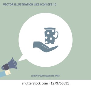 Vector icon hand hold coffee cup