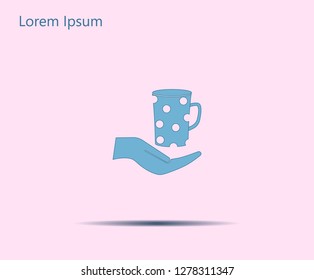 Vector icon hand hold coffee cup