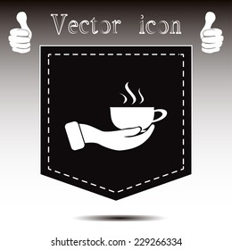 Vector icon hand hold coffee cup 