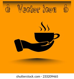 Vector icon hand hold coffee cup 