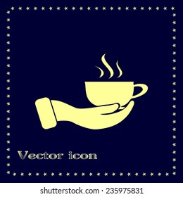 Vector icon hand hold coffee cup 