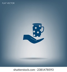 Vektorsymbol-Hand, die Kaffeetasse hält