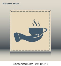 Vector icon hand hold coffee cup 