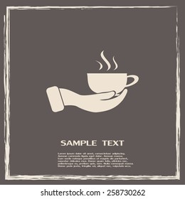 Vector icon hand hold coffee cup 