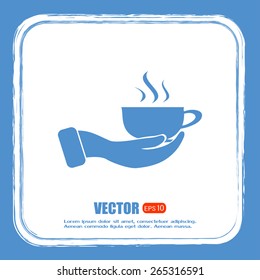 Vector icon hand hold coffee cup 