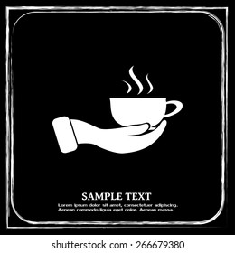 Vector icon hand hold coffee cup 