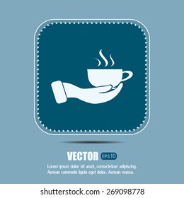 Vector icon hand hold coffee cup 