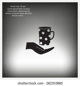 Vector icon hand hold coffee cup