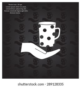 Vector icon hand hold coffee cup