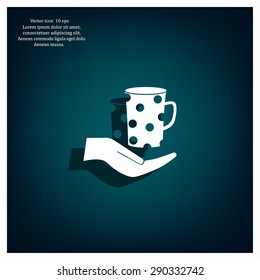 Vector icon hand hold coffee cup