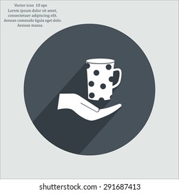 Vector icon hand hold coffee cup