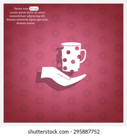 Vector icon hand hold coffee cup