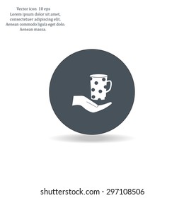 Vector icon hand hold coffee cup