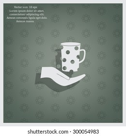 Vector icon hand hold coffee cup