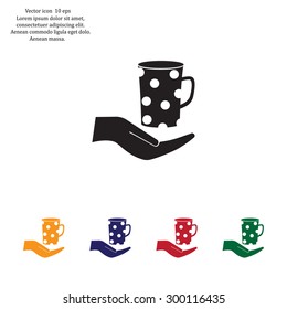 Vector icon hand hold coffee cup