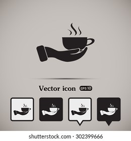 Vector icon hand hold coffee cup 