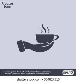 Vector Icon Hand Hold Coffee Cup Stock Vector (Royalty Free) 239157568 ...