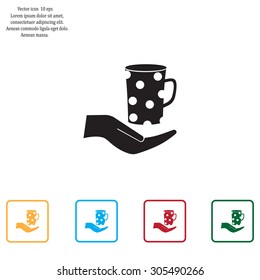 Vector icon hand hold coffee cup