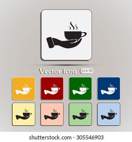 Vector icon hand hold coffee cup 