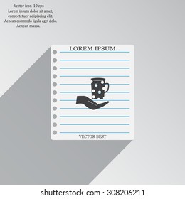 Vector icon hand hold coffee cup