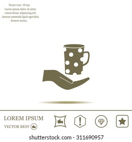 Vector icon hand hold coffee cup