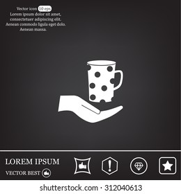 Vector icon hand hold coffee cup