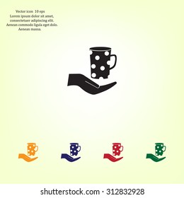 Vector icon hand hold coffee cup