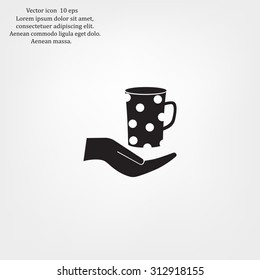 Vector icon hand hold coffee cup