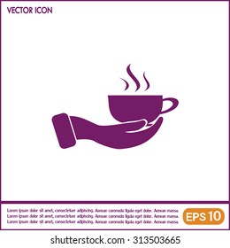 Vector icon hand hold coffee cup 